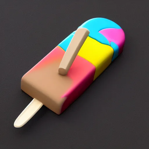 Prompt: ice cream popsicle shaped like captain kangaroo octane render