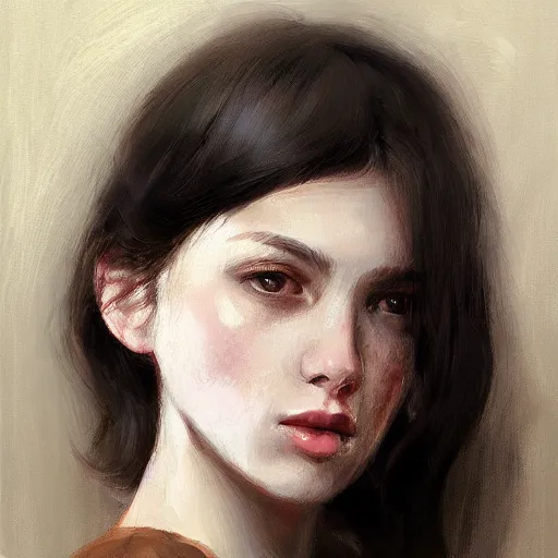 Prompt: female portrait, by wlop