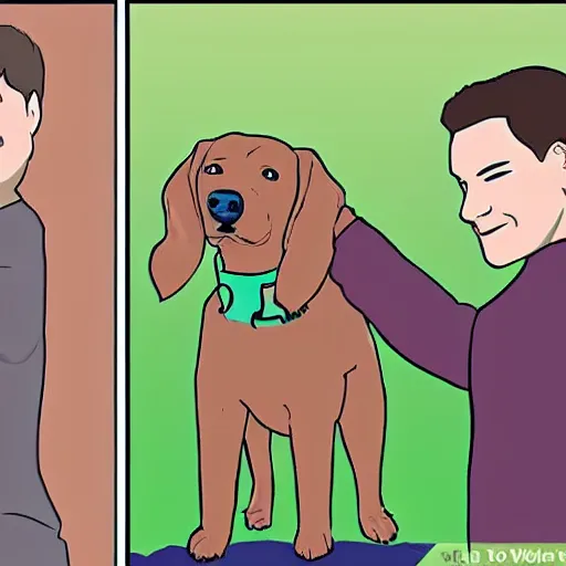 Image similar to wikihow, how to turn yourself into a dog, illustration