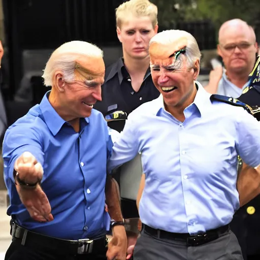 Prompt: joe biden being handcuffed