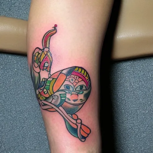 120 Cartoon Tattoos For A Blast From The Past  Bored Panda