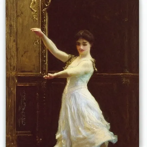 Image similar to a young woman dancing by alfred stevens