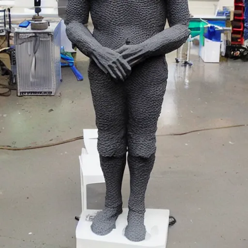 Image similar to a 3 d printer 3 d printing a human statue