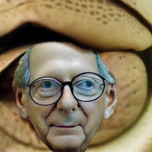 Image similar to turtle that looks like mitch mcconnell, hyper - realistic