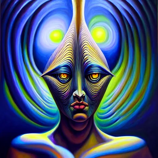 Image similar to vr painting of abstract surrealist forms by yvonne mcgillivray by mandy jurgens by michael divine, powerful eyes glowing highly detailed painting, spiritual abstract forms, symmetrical, trending on art station, abstract emotional, very beautiful, fantasy digital art, highly detailed patterned visionary art, magic symbols, by michael divine, cosmic nebula, black gold color scheme