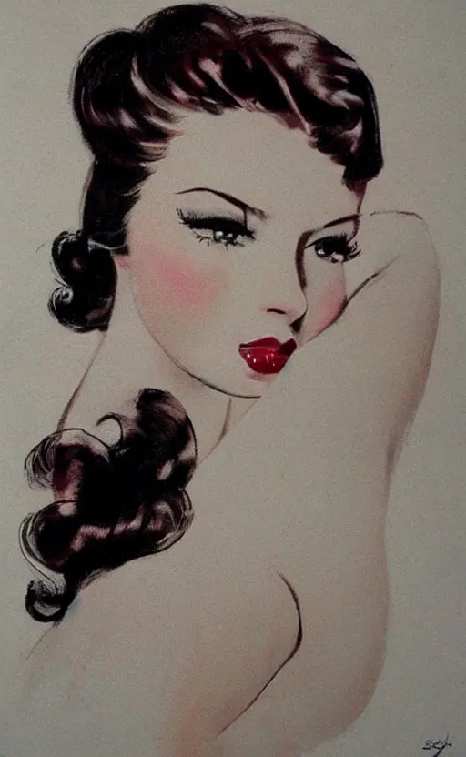 Image similar to beautiful pin up art of Sarah Chalk, tasteful, beautiful composition