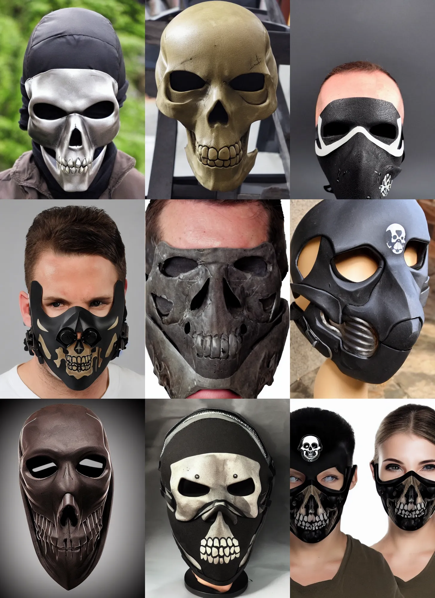 Prompt: spec ops mask with a skull logo on the forehead