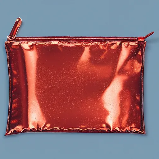 Prompt: photo of a pouch with glossy rupees spilling out