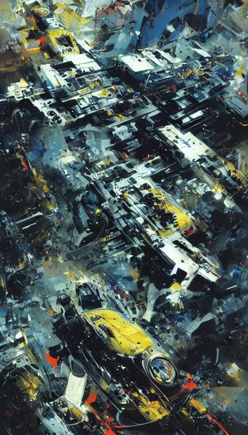 Image similar to techno artwork, by john berkey