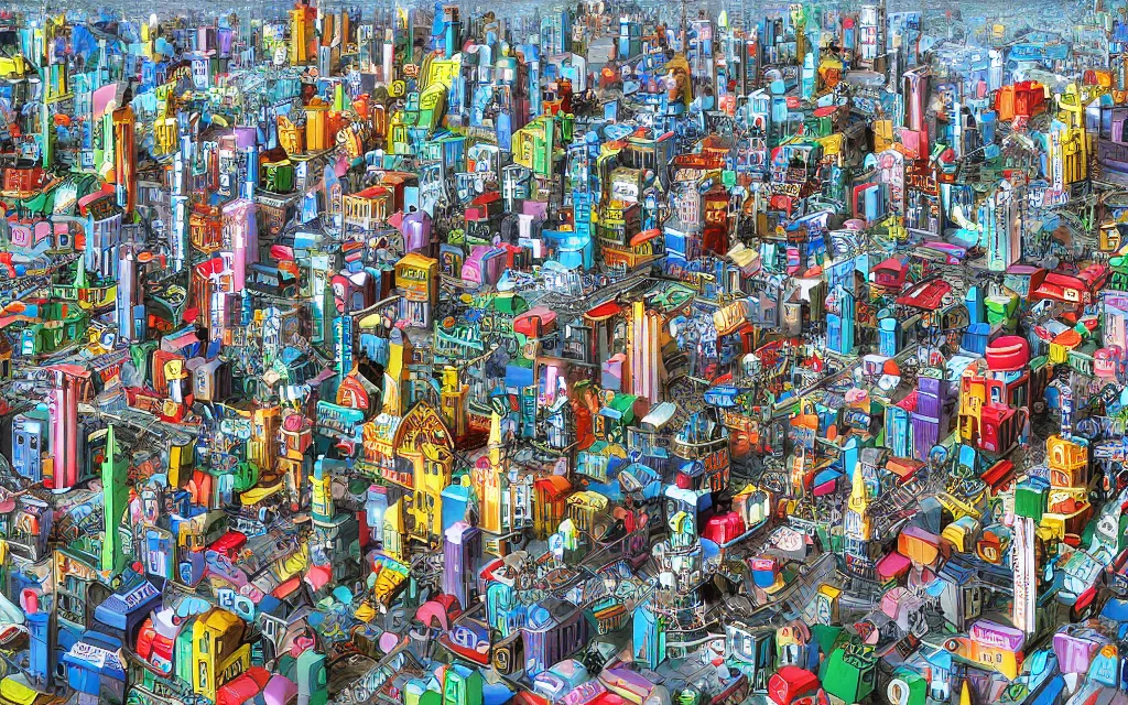 Image similar to plastic toy city potemkin fantastical cityscape, award winning digital art