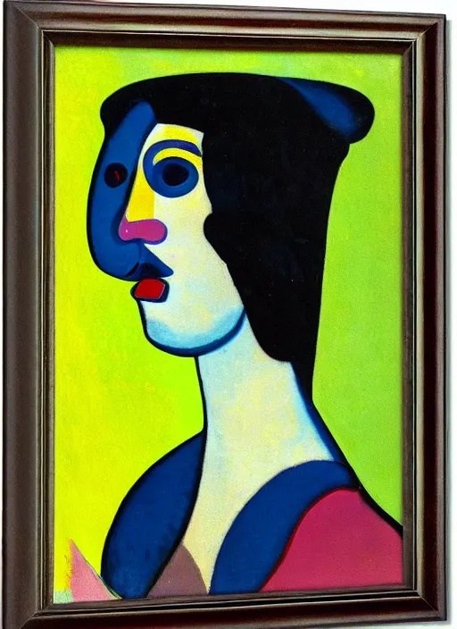 Prompt: a portrait of a pretty sewer punk young lady by alexej von jawlensky