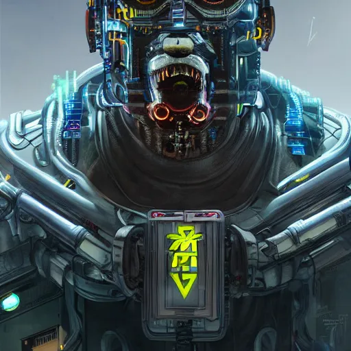 Image similar to robot cyborg hyena, cyberpunk 2 0 7 7, realistic digital art, very detailed,