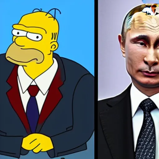 Prompt: vladimir putin in simpsons