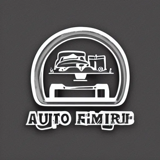 Prompt: auto repair logo by Paul Rand Ivan Chermayeff Tom Geismar, add text: MIGUEL’S AUTO REPAIR crescent wrench, gear, vector graphic, digital art, limited color palette, symmetry, modern