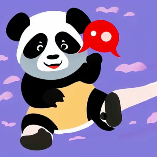 Image similar to a panda wearing a VR headset cartoon