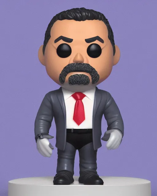 Image similar to full body 3d render of funko pop Lula presidente as a funko pop, studio lighting, white background, blender, trending on artstation, 8k, highly detailed