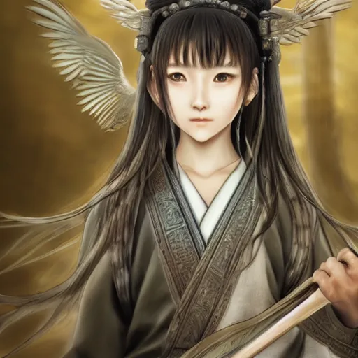 Prompt: ultra-detailed, amazing details, grayish palette, Three Kingdoms vibes and Tao vibes, HD semirealistic anime CG concept art digital painting of a Japanese schoolgirl, by a Chinese artist at ArtStation, by Huang Guangjian, Fenghua Zhong, Ruan Jia, Xin Jin and Wei Chang. Realistic artwork of a Chinese videogame, gentle an harmonic colors.