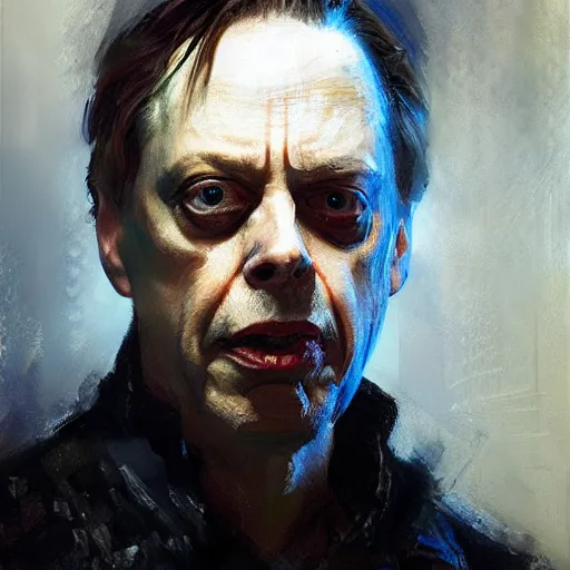 Image similar to portrait of an emotional steve buscemi as captain america, by jeremy mann, anders zorn.