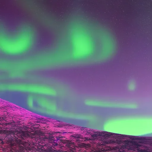 Prompt: panorama,utopia,science fiction,bio-inspired,organic,aurora,detailed,complex,pink hues,octane render
