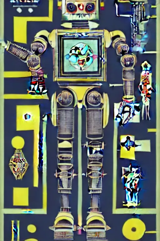 Image similar to a diagram of a robot body with various parts, cyberpunk art by eduardo paolozzi, behance contest winner, computer art, greeble, steampunk, poster art, james turrell, robert rauschenberg, andy warhol, pop art, czechoslovakia, surrealism, milton glaser, graphic design