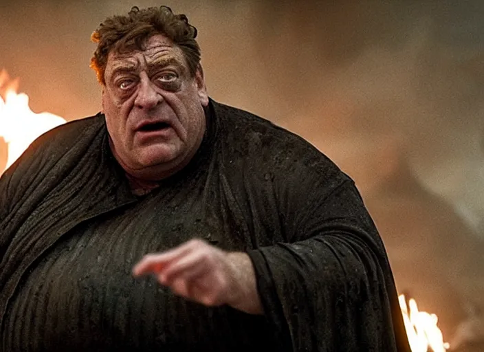 Prompt: john goodman as baron harkonnen in a black oil bath in a still from the film Dune (2021)