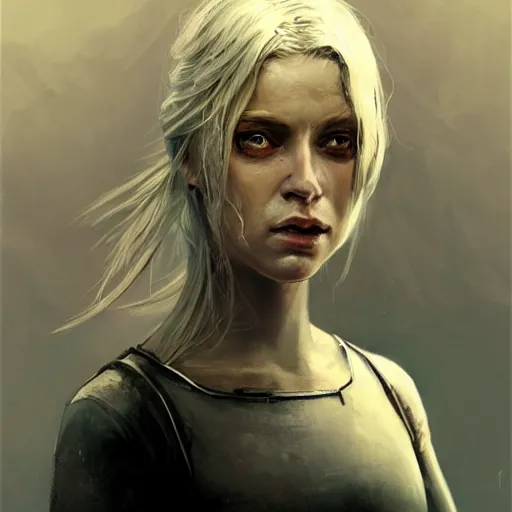 Image similar to portrait of a woman by greg rutkowski, she is about 3 0 years old, slavic, pretty, blond hair with two strans around her face, devastated expression, helplessness and denial, she is wearing a futuristic space gear, highly detailed portrait, digital painting, artstation, concept art, smooth, sharp foccus ilustration, artstation hq.