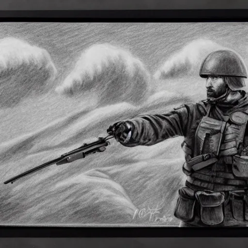 Prompt: Vladimir Putin is fighting at the front against Ukraine epic battle, Drawing with pencils, 4K