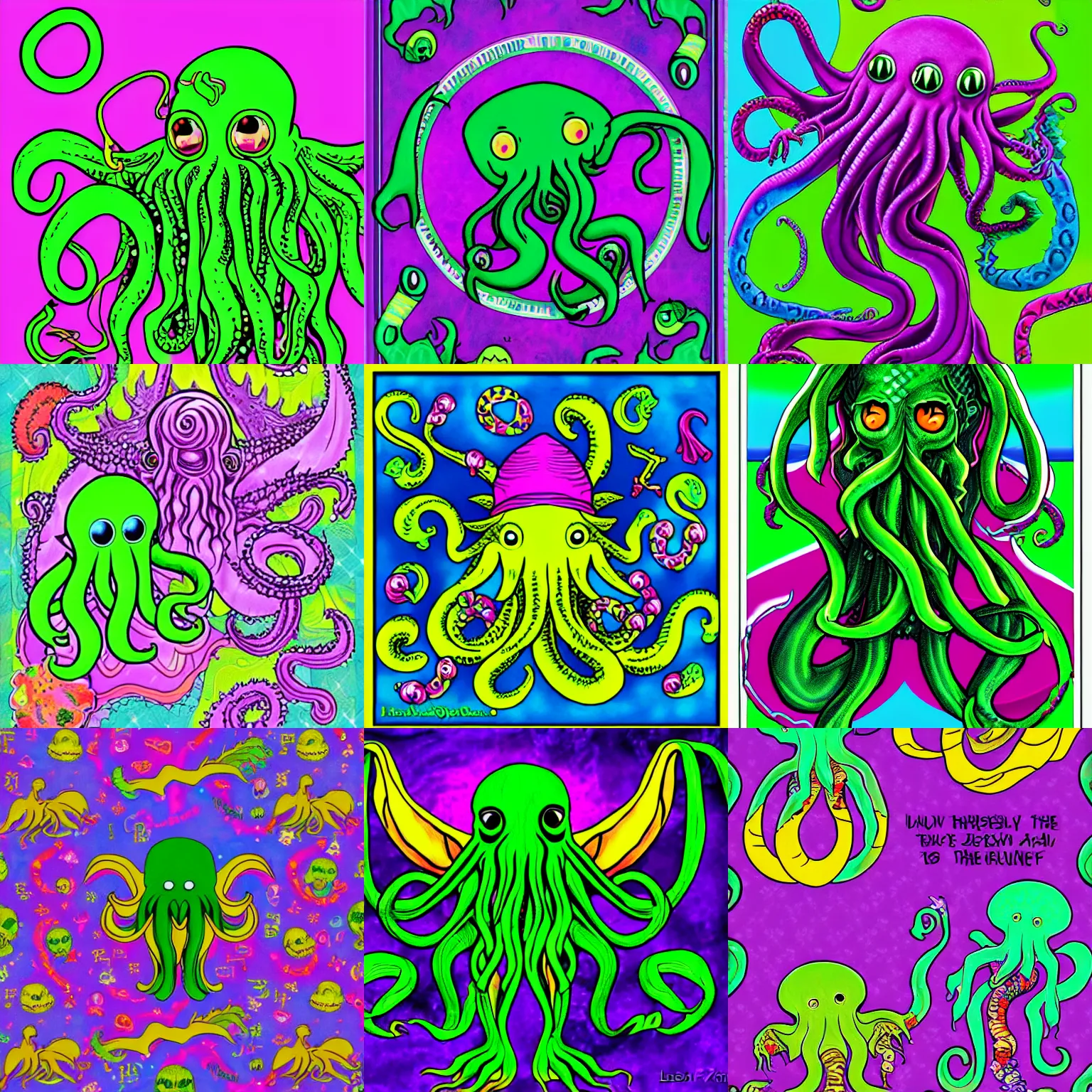 Prompt: Cthulhu by Lisa Frank