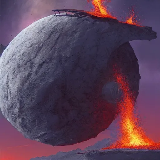 Image similar to a volcanic planet concept art by Doug Chiang, cinematic, realistic painting, high definition, very detailed, extremely high detail, photo realistic, concept art, the Mandalorian concept art style