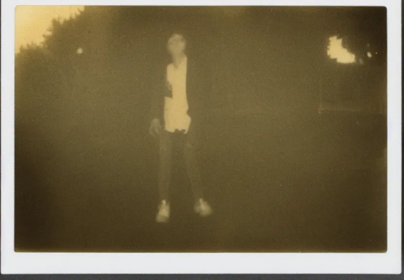 Image similar to a polaroid photo of a cryptid