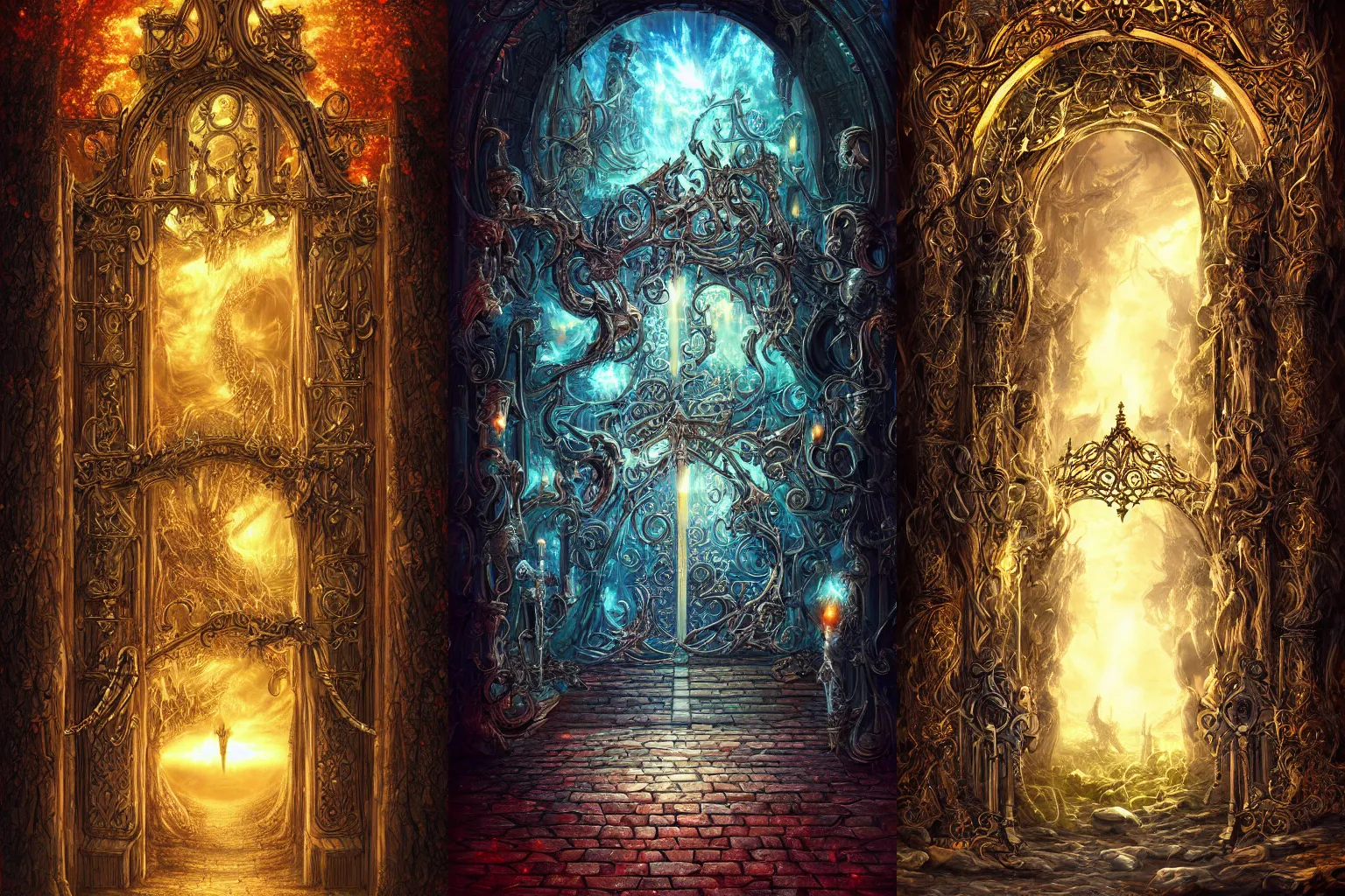 Prompt: the gate to the eternal kingdom of illusion, fantasy, digital art, hd, detailed.