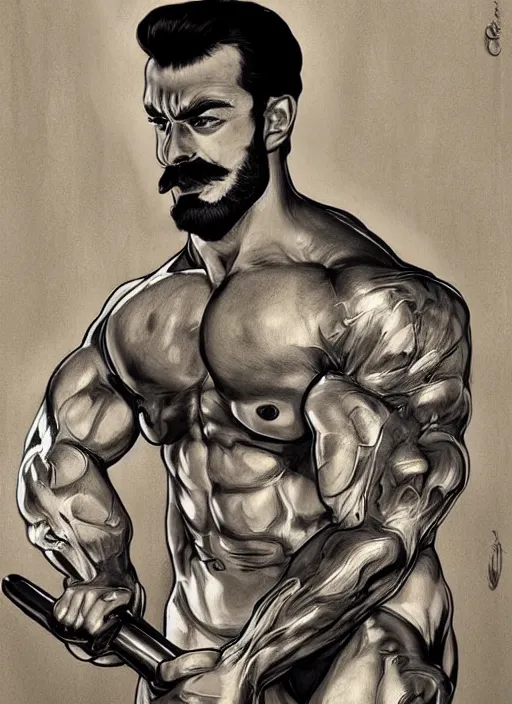 Prompt: gigachad luigi holding a metal wrench by ilya kuvshinov, bodybuilder ernest khalimov, super mario bros symmetrical face concept art, hyper realistic, intricate, elegent, highly detailed, digital painting, concept art, smooth, sharp, focus, illustration, art by artgerm and greg rutkowski and alphonse mucha, artstation