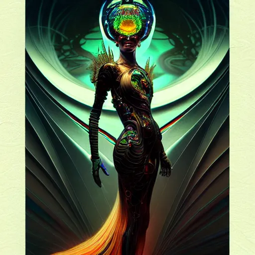 Image similar to extremely psychedelic beautiful cyborg queen of virus infected by night. intricate, elegant, highly detailed, extremely lifelike photorealistic digital painting, artstation. steichen, gaston bussiere, tom bagshaw, cyberpunk alphonse mucha. elegant minimalism. anatomically correct. sultry. sharp focus. surreal lush hallucination