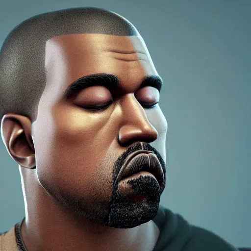 Image similar to kanye west face from the side, intricate, cgsociety, unreal engine, octane render, sharp focus, smooth, volumetric lighting, cinematic composition, artstation