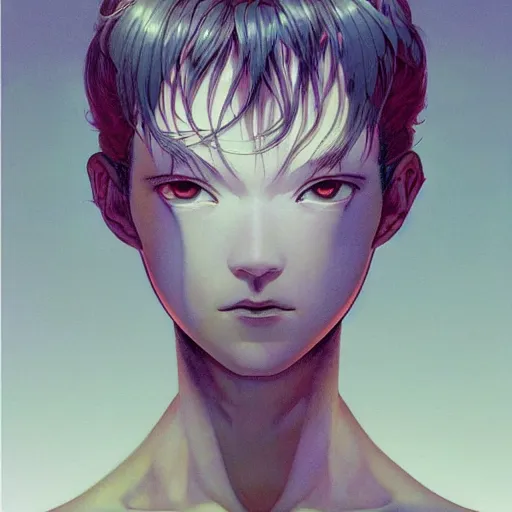 Image similar to prompt : shadow portrait soft light painted by james jean and katsuhiro otomo and erik jones, inspired by evangeleon anime, smooth face feature, intricate oil painting, high detail illustration, sharp high detail, manga and anime 1 9 9 9