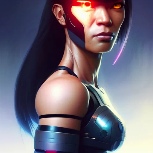 Image similar to cyborg, female, asian, science fiction, portrait, highly detailed, digital painting, beautiful eyes, concept art, sharp focus, illustration, art by artgerm and greg rutkowski and magali villeneuve and ilya kuvshinov!