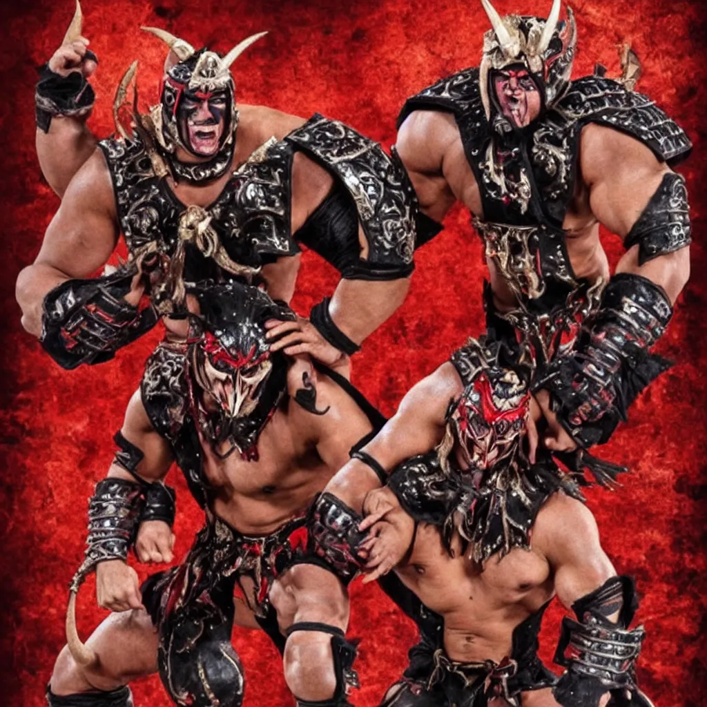 Image similar to shao kahn, wwe wrestling