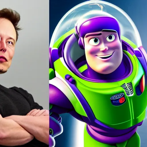 Image similar to elon musk as buzz lightyear from toy story