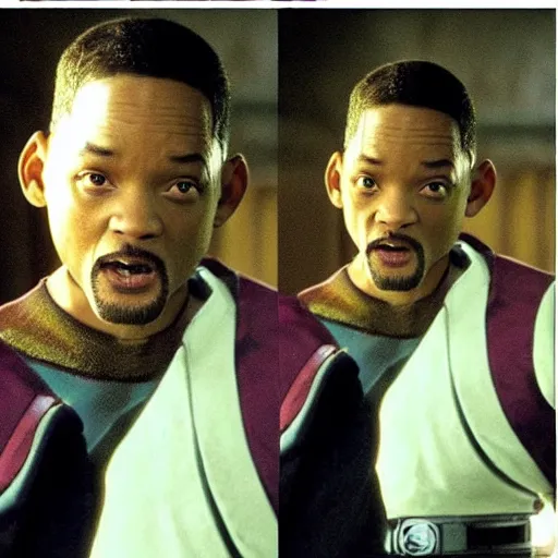 Prompt: will smith as a jedi