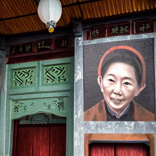 Prompt: portrait in jiufen goldore museum taiwan digital art