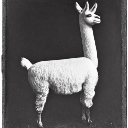 Image similar to a daguerreotype of a llama