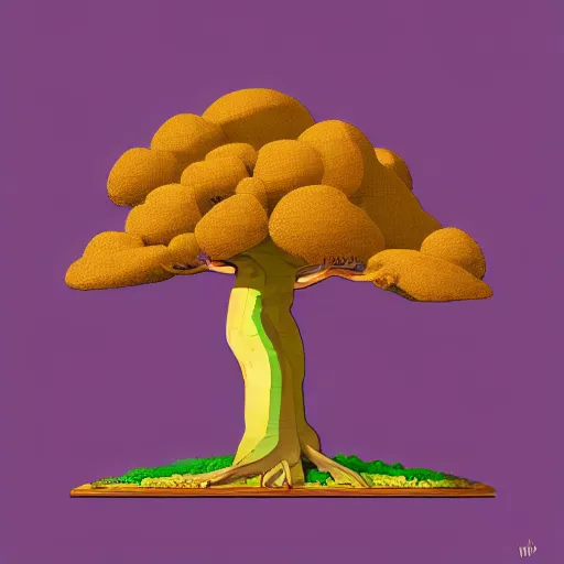 Prompt: bonsai baobab! tree but minimalistic concept art by frank stella gilleard james whalen tom, colorful, soft light, trending on artstation, minimalism