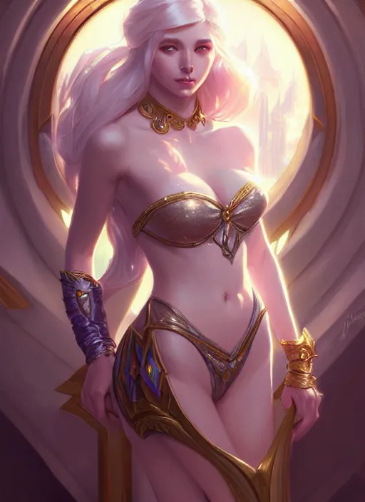 Prompt: portrait of lux from league of legends fantasy, intricate, elegant, highly detailed, digital painting, artstation, concept art, smooth, sharp focus, illustration, art by artgerm and greg rutkowski and alphonse mucha