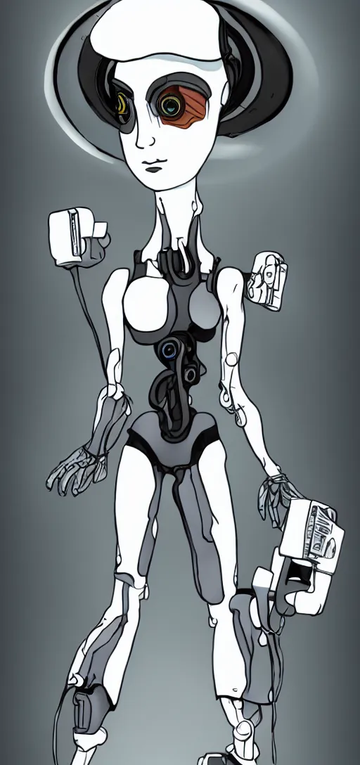 Image similar to glados from portal as a human