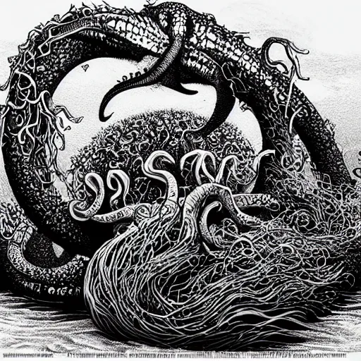 Prompt: the kraken by dan hillier