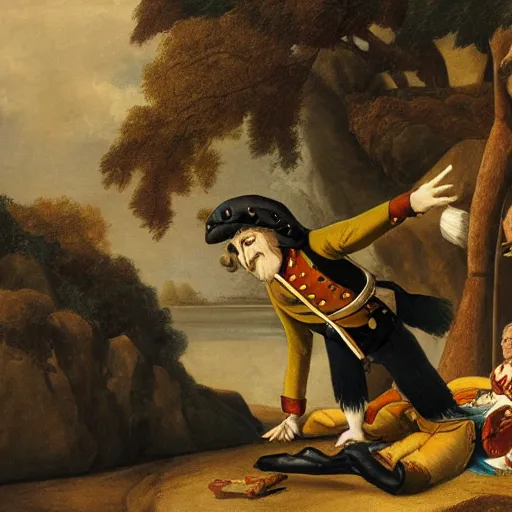 Image similar to Gulliver captured by the liliputians