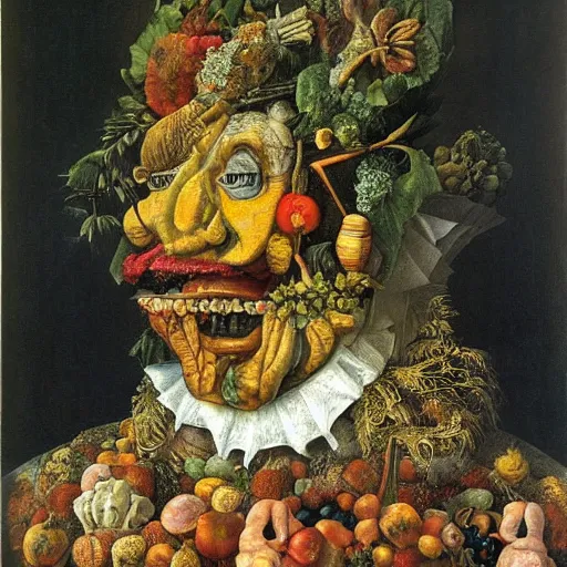 Image similar to an old mansion, by arcimboldo