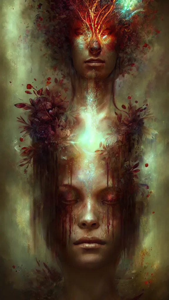 Image similar to the ayahuasca spirit, by bastien lecouffe deharme