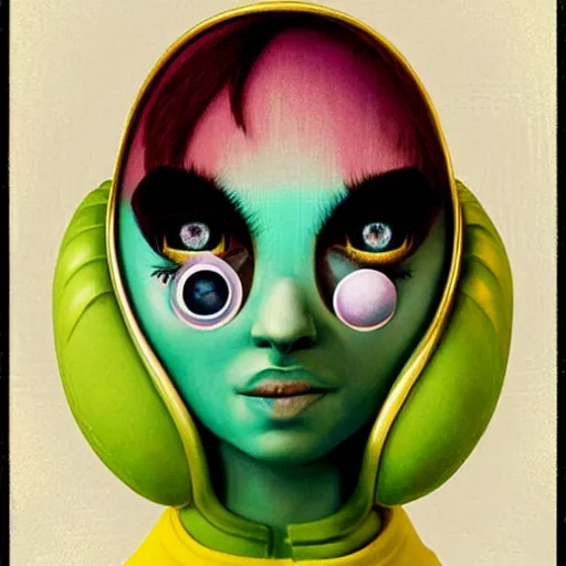 Image similar to Lofi vaporwave portrait tennis ball monster, Pixar style, Tristan Eaton, Stanley Artgerm, Tom Bagshaw