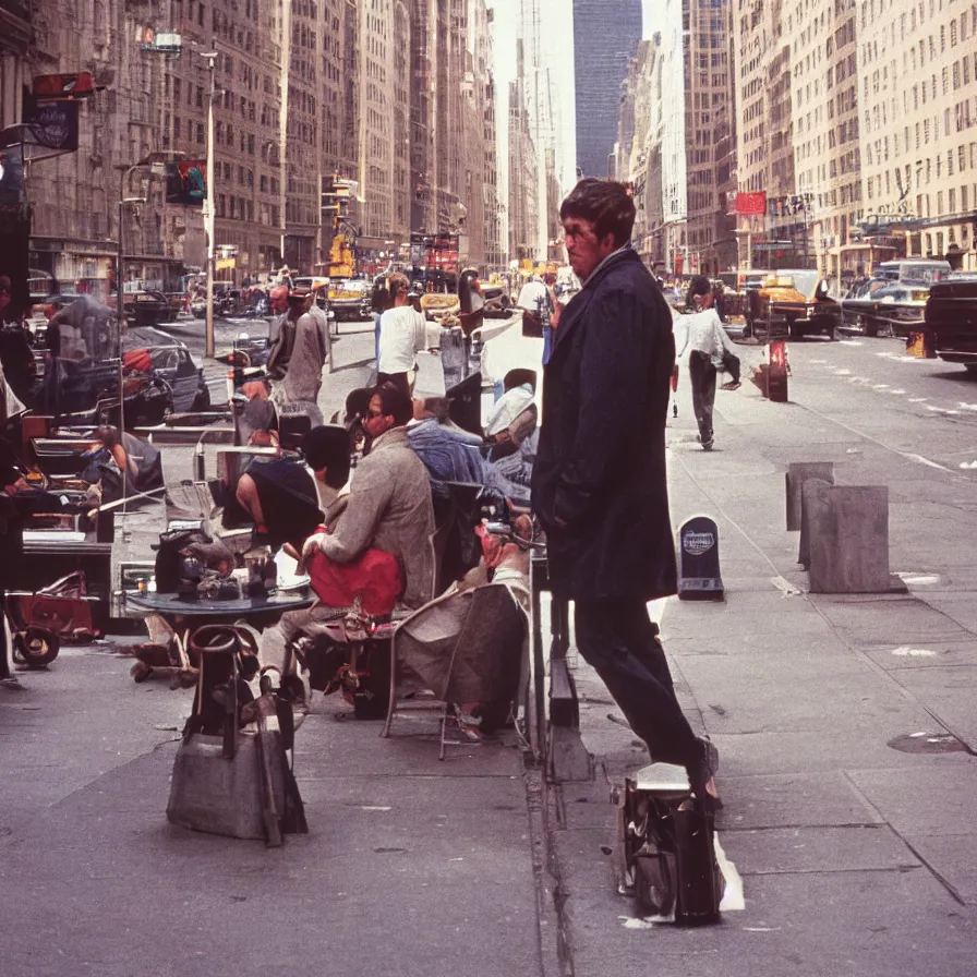 Image similar to street photograph portrait in new york from the 1 9 6 0 s, photographed on colour film, photo taken with ektachrome, featured on shutterstock